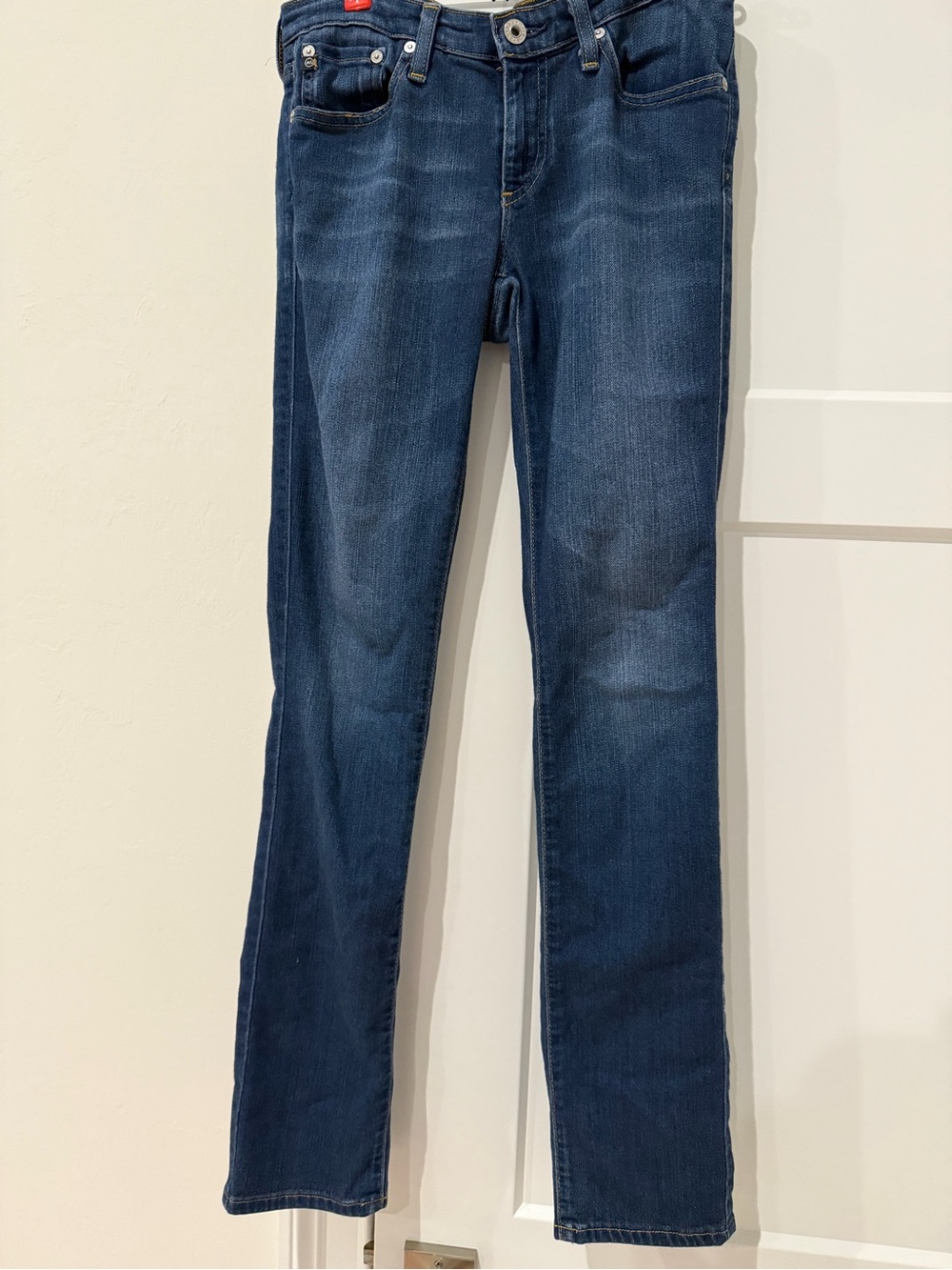 AG Adriano Goldschmied Stevie Dark Indigo Straight-Leg Jeans